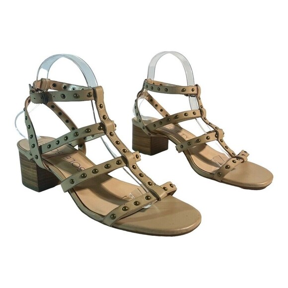 Sole Society Womens Size 8.5 Strappy Studded Sandals Heels - Picture 1 of 7